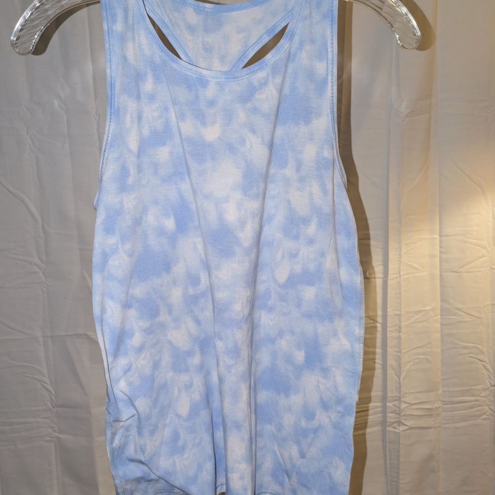 All in Motion Light Blue Tie-Dye Tank Top